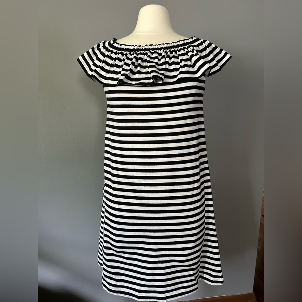 Kate Spade Black White Stripe Dress